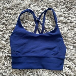 Lululemon blue energy ribbed longline bra
